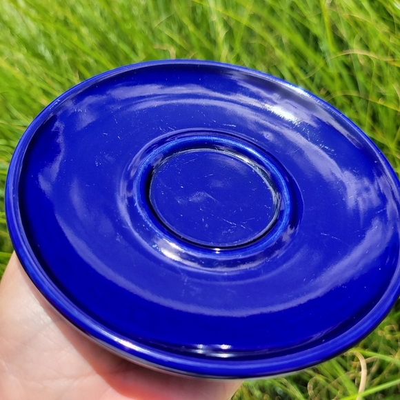 Vintage Hall China Restaurant Ware Blue Demitasse Cup & Saucer (956) ~ Espresso - Picture 9 of 14